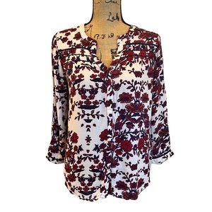 Lucky Brand Red Floral Blouse